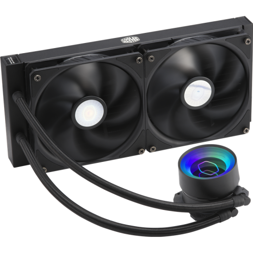 Система охлаждения/ Cooler Master MasterLiquid ML280 Mirror (230W, 280mm, ARGB, fans: 2x140mm/67CFM/27dBa/1400rpm, 1200/115X/2066/2011-V3/2011/AM5/AM4/AM3/AM3+/AM2/AM2+/FM2/FM2+/FM1/1700 only with bracket)