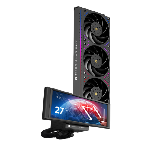 Водяное охлаждение для процессора/ Water Cooling System Thermalright Trofeo Vision 360 (360mm, LED, Black, ARGB/ Fans: 3x120mm, 69CFM, 27dBA, 2150RPM/ Pump height 102mm, 6400RPM, Rad thickness 27mm/ S: 1700, 1200, 1851, 115X, 2011, 2066, AM5, AM4)