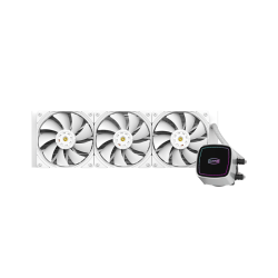 Система охлаждения/ Water Cooling System PCCooler DE360 WH (310W, 360mm, White, ARGB Pump/ Fans: 3x120mm, 71.86CFM, 33.8dBA, 1850RPM/ Pump height 55mm, 28dBA, 3200RPM, Rad thickness 27mm/ S: 1851, 1700, 1200, 20XX, 115X, AM5, AM4)