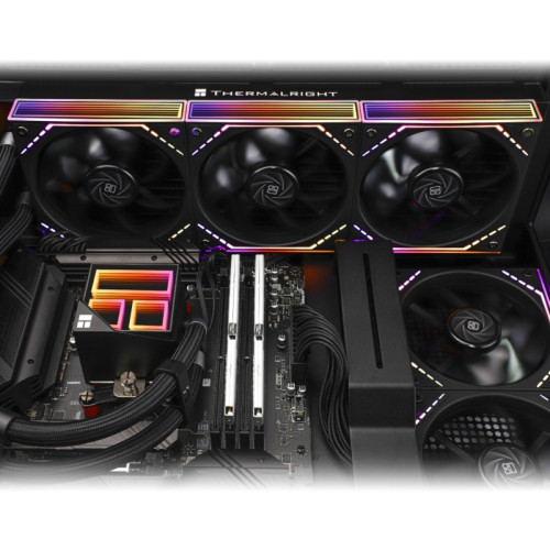 Водяное охлаждение для процессора/ Water Cooling System Thermalright Frozen Infinity 360 (360mm, Black, ARGB/ Fans: 3x120mm, 68.9CFM, 28.2dBA, 2000RPM/ Pump height 60mm, Rad thickness 27mm/ S: 1700, 1200, 1851, 115X, 2011, 2066, AM5, AM4)