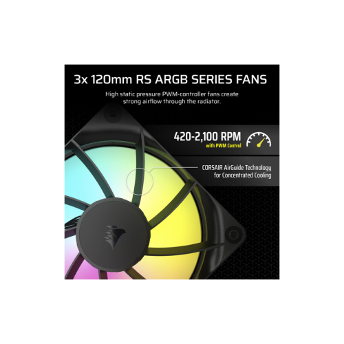 Система жидкостного охлаждения/ Water Cooling System Corsair NAUTILUS 360 ARGB (360mm, Black, ARGB/ Fans: 3x120mm, 72.8CFM, 36dBA, 1700RPM/ S: 1851, 1700, AM5, AM4)