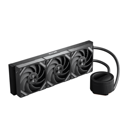 Водяное охлаждение для процессора/ Water Cooling System SAMA Q70 Black (360mm, LED temp., Black, ARGB/ Fans: 3x120mm, 86CFM, 30dBA, 2600RPM/ Pump height 64mm, 30dBA, 2800RPM, Rad thickness 27mm/ S: 1851, 1700, 1200, 20XX, 115X, AM5, AM4)