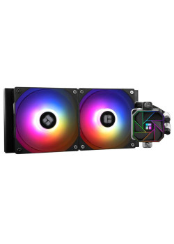 Система жидкостного охлаждения/ Система жидкостного охлаждения Thermalright Aqua Elite Black 240 ARGB V3, 2 вентилятора 120x120 мм, 1500 об/мин, 25.6 дБ, 66.17 CFM, 4-pin PWM + 3-pin 5V ARGB (Addressable RGB), black
