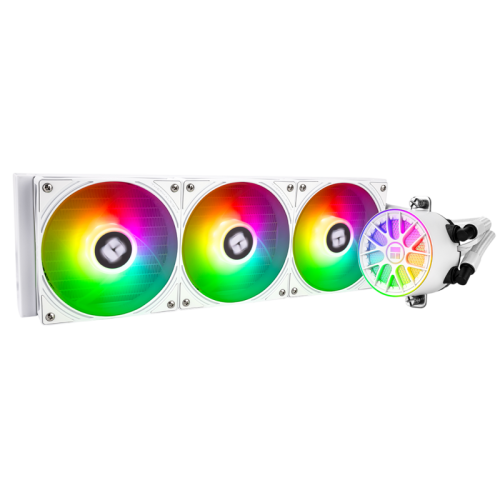 Система жидкостного охлаждения/ Water Cooling System Thermalright Aqua Elite 360 V6 (360mm, White, ARGB/ Fans: 3x120mm, 70.84CFM, 29.8dBA, 2000RPM/ Pump height 53.5mm, 2800RPM, Rad thickness 27mm/ S: 1700, 1200, 1851, 115X, AM5, AM4)