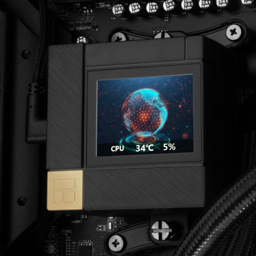 Система жидкостного охлаждения/ Water Cooling System Thermalright Core Matrix 240 Vision (240mm, LED, Black, ARGB/ Fans: 2x120mm, 68.9CFM, 28.2dBA, 2000RPM/ Pump height 64.4mm, Rad thickness 27mm/ S: 1700, 1200, 1851, 115X, AM5, AM4)