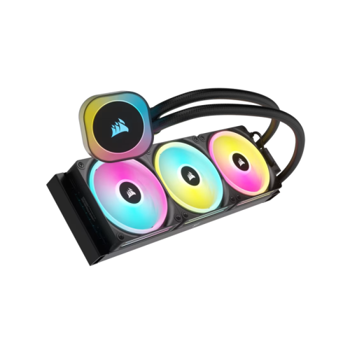 Система жидкостного охлаждения/ Water Cooling System Corsair iCUE LINK H150i RGB (360mm, Black, RGB/ Fans: 3x120mm, 63.1CFM, 37dBA, 2400RPM/Rad thickness 27mm/ S: 1851, 1700, 1200, 115X, AM5, AM4)