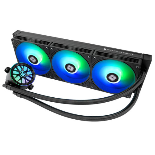 Система жидкостного охлаждения/ Water Cooling System Thermalright Aqua Elite 360 V6 (360mm, Black, ARGB/ Fans: 3x120mm, 70.84CFM, 29.8dBA, 2000RPM/ Pump height 53.5mm, 2800RPM, Rad thickness 27mm/ S: 1700, 1200, 1851, 115X, AM5, AM4)