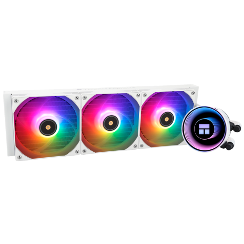 Водяное охлаждение для процессора/ Thermalright Frozen Notte 360 White Argb V2 (360mm, White, ARGB/ Fans: 3x120mm, 72.37CFM, 27.7dBA, 2000RPM/ Pump height 54mm, 28dBA, 5300RPM, Rad thickness 27mm/ S: 1200, 1700, 1851, 2011, 2066, 115X, AM2, AM2+, AM3, AM3