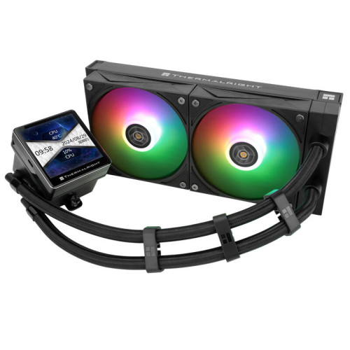 Водяное охлаждение для процессора/ Water Cooling System Thermalright Grand Vision 240 (240mm, LED, Black, ARGB/ Fans: 2x120mm, 80.45CFM, 29.4dBA, 2150RPM/ Pump height 72.5mm, 6400RPM, Rad thickness 27mm/ S: 1700, 1200, 1851, 115X, 2011, 2066, AM5, AM4) Водяное охлаждение для процессора/ Water Cooling System Thermalright Grand Vision 240 (240mm, LED, Black, ARGB/ Fans: 2x120mm, 80.45CFM, 29.4dBA, 2150RPM/ Pump height 72.5mm, 6400RPM, Rad thickness 27mm/ S: 1700, 1200, 1851, 115X, 2011, 2066, AM5, AM4)