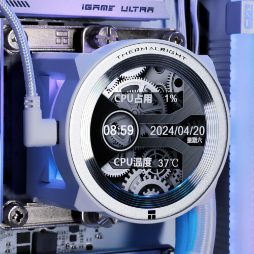 Система жидкостного охлаждения/ Water Cooling System Thermalright Core Vision 360 (360mm, LED, White, ARGB/ Fans: 3x120mm, 72.37CFM, 27.7dBA, 2000RPM/ Pump height 66mm, Rad thickness 27mm/ S: 1700, 1200, 1851, 115X, 2011, 2066, AM5, AM4) Система жидкостного охлаждения/ Water Cooling System Thermalright Core Vision 360 (360mm, LED, White, ARGB/ Fans: 3x120mm, 72.37CFM, 27.7dBA, 2000RPM/ Pump height 66mm, Rad thickness 27mm/ S: 1700, 1200, 1851, 115X, 2011, 2066, AM5, AM4)