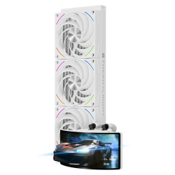 Водяное охлаждение для процессора/ Water Cooling System Thermalright Rainbow Vision 360 Turbo (360mm, LED, White, ARGB/ Fans: 3x120mm, 120.38CFM, 44.7dBA, 3000RPM/ Pump height 86mm, 6400RPM, Rad thickness 27mm/ S: 1700, 1200, 1851, 115X, 2011, 2066, AM5, 
