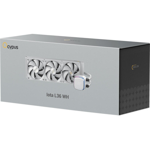 Система жидкостного охлаждения/ Water Cooling System Ocypus Iota L36 WH (300W, 360mm, White, ARGB Pump, Fans: 3x120mm, 77CFM, 2000RPM/ Pump height 65mm, 27dBA, 3100RPM, Rad thickness 27mm/ S: 1851, 1700, 1200, 115X, AM5, AM4)