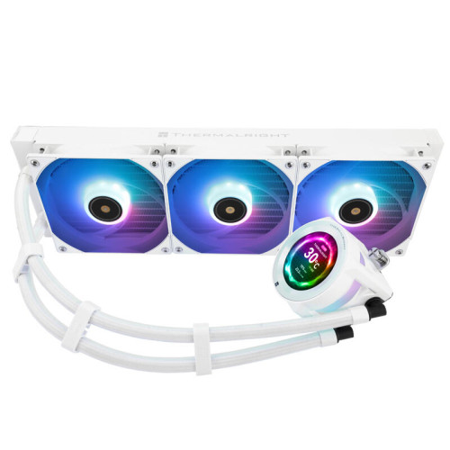 Система жидкостного охлаждения/ Water Cooling System Thermalright Core Vision 360 (360mm, LED, White, ARGB/ Fans: 3x120mm, 72.37CFM, 27.7dBA, 2000RPM/ Pump height 66mm, Rad thickness 27mm/ S: 1700, 1200, 1851, 115X, 2011, 2066, AM5, AM4) Система жидкостного охлаждения/ Water Cooling System Thermalright Core Vision 360 (360mm, LED, White, ARGB/ Fans: 3x120mm, 72.37CFM, 27.7dBA, 2000RPM/ Pump height 66mm, Rad thickness 27mm/ S: 1700, 1200, 1851, 115X, 2011, 2066, AM5, AM4)