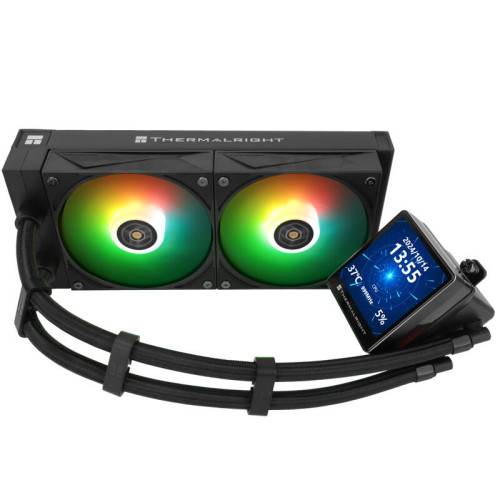 Водяное охлаждение для процессора/ Water Cooling System Thermalright Grand Vision 240 (240mm, LED, Black, ARGB/ Fans: 2x120mm, 80.45CFM, 29.4dBA, 2150RPM/ Pump height 72.5mm, 6400RPM, Rad thickness 27mm/ S: 1700, 1200, 1851, 115X, 2011, 2066, AM5, AM4) Водяное охлаждение для процессора/ Water Cooling System Thermalright Grand Vision 240 (240mm, LED, Black, ARGB/ Fans: 2x120mm, 80.45CFM, 29.4dBA, 2150RPM/ Pump height 72.5mm, 6400RPM, Rad thickness 27mm/ S: 1700, 1200, 1851, 115X, 2011, 2066, AM5, AM4)