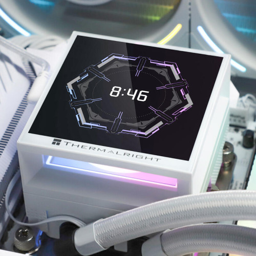 Водяное охлаждение для процессора/ Water Cooling System Thermalright Hyper Vision 360 (360mm, LED, White, ARGB/ Fans: 3x120mm, 69CFM, 27dBA, 2150RPM/ Pump height 68mm, 6400RPM, Rad thickness 27mm/ S: 1700, 1200, 1851, 115X, 2011, 2066, AM5, AM4) Водяное охлаждение для процессора/ Water Cooling System Thermalright Hyper Vision 360 (360mm, LED, White, ARGB/ Fans: 3x120mm, 69CFM, 27dBA, 2150RPM/ Pump height 68mm, 6400RPM, Rad thickness 27mm/ S: 1700, 1200, 1851, 115X, 2011, 2066, AM5, AM4)