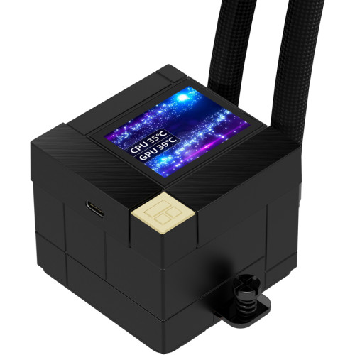 Система жидкостного охлаждения/ Water Cooling System Thermalright Core Matrix 360 Vision (360mm, LED, Black, ARGB/ Fans: 3x120mm, 68.9CFM, 28.2dBA, 2000RPM/ Pump height 64.4mm, Rad thickness 27mm/ S: 1700, 1200, 1851, 115X, AM5, AM4)