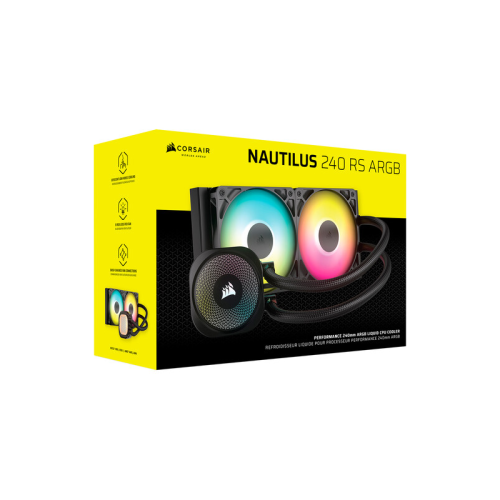 Система жидкостного охлаждения/ Water Cooling System Corsair NAUTILUS 240 ARGB (240mm, Black, ARGB/ Fans: 2x120mm, 74.37CFM, 34dBA, 2100RPM/ S: 1851, 1700, AM5, AM4)