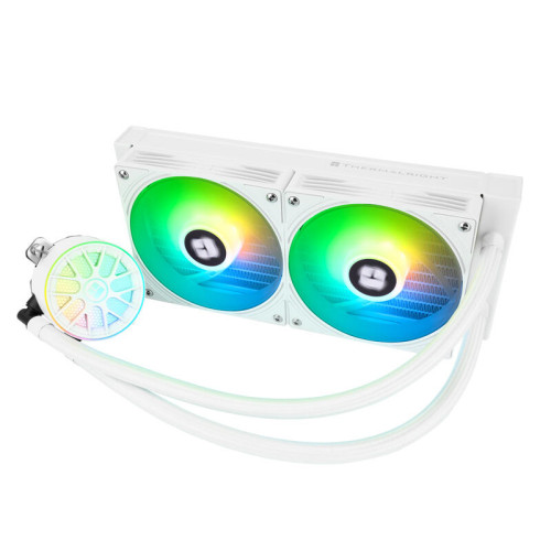 Система жидкостного охлаждения/ Water Cooling System Thermalright Aqua Elite 240 V6 (240mm, White, ARGB/ Fans: 2x120mm, 70.84CFM, 29.8dBA, 2000RPM/ Pump height 53.5mm, 2800RPM, Rad thickness 27mm/ S: 1700, 1200, 1851, 115X, AM5, AM4)