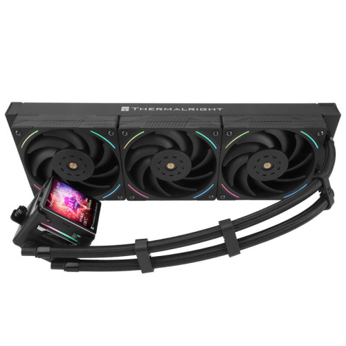 Система жидкостного охлаждения/ Water Cooling System Thermalright Elite Vision 360 (360mm, LED, Black, ARGB/ Fans: 3x120mm, 69CFM, 27dBA, 2150RPM/ Pump height 63mm, Rad thickness 27mm/ S: 1700, 1200, 1851, 115X, 2011, 2066, AM5, AM4)