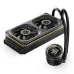 Система жидкостного охлаждения/ Water Cooling System JONSBO TH-240 Black (260W, 240mm, LED temp., Black, ARGB/ Fans: 2x120mm, 62.4CFM, 37.3dBA, 2400RPM/ Pump height 72mm, 30dBA, 2400RPM, Rad thickness 27mm/ S: 1851, 1700, 1200, 115X, AM5, AM4)