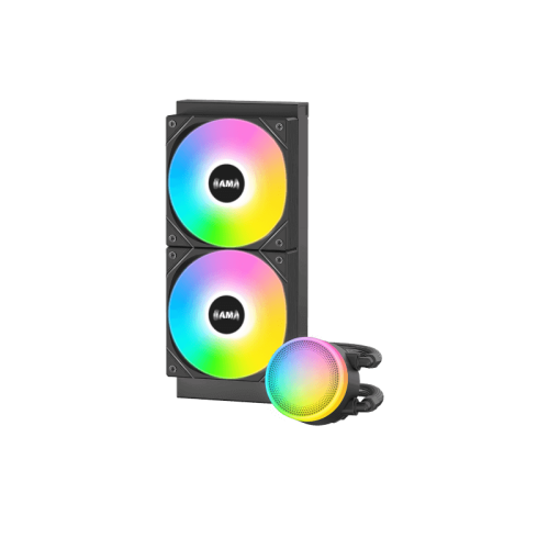 Водяное охлаждение для процессора/ Water Cooling System SAMA L40 Black (240mm, Black, ARGB/ Fans: 2x120mm, 82.79CFM, 29dBA, 2000RPM/ Pump height 52mm, 29dBA, 2500RPM, Rad thickness 27mm/ S: 1851, 1700, 1200, 20XX, 115X, AM5, AM4)