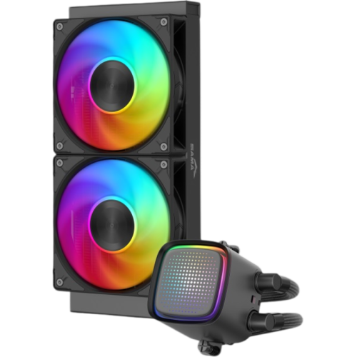 Водяное охлаждение для процессора/ Water Cooling System SAMA L50 240BK (290W, 240mm, Black, ARGB/ Fans: 2x120mm, 72.3CFM, 28dBA, 2200RPM/ Pump height 66mm, 3000RPM, Rad thickness 27mm/ S: 1851, 1700, 1200, 115X, AM5, AM4)