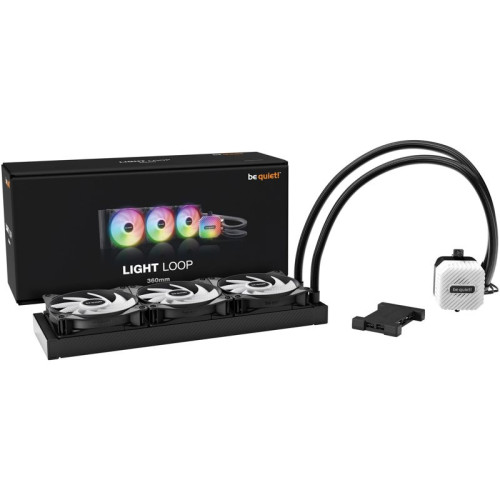 Водяное охлаждение для процессора/ Water Cooling System be quiet! LIGHT LOOP 360mm (250W, 360mm, Black, ARGB/ Fans: 3x120mm, 61.8CFM, 36.8dBA, 2100RPM/ Pump 2900RPM, Rad thickness 27mm/ S: 1851, 1700, 1200, 115X, AM5, AM4) Водяное охлаждение для процессора/ Water Cooling System be quiet! LIGHT LOOP 360mm (250W, 360mm, Black, ARGB/ Fans: 3x120mm, 61.8CFM, 36.8dBA, 2100RPM/ Pump 2900RPM, Rad thickness 27mm/ S: 1851, 1700, 1200, 115X, AM5, AM4)