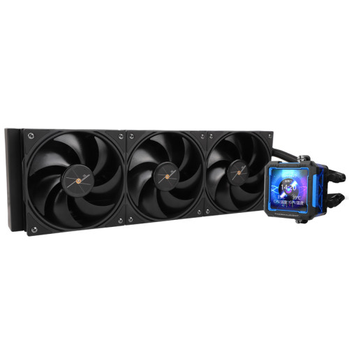 Водяное охлаждение для процессора/ Thermalright Frozen Warframe Pro 360 Black (360mm, Black, / Fans: 3x120mm, 70.84CFM, 29.8dBA, 2000RPM/ Pump height 60mm, 23dBA, 3000RPM, Rad thickness 27mm/ S: 1200, 1700, 1851, 2011, 2066, 115X, AM4, AM5)