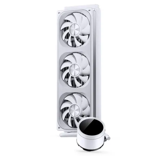 Система жидкостного охлаждения/ Water Cooling System JONSBO TH-360 White (300W, 360mm, LED temp., White, ARGB/ Fans: 3x120mm, 62.4CFM, 37.3dBA, 2400RPM/ Pump height 72mm, 30dBA, 2400RPM, Rad thickness 27mm/ S: 1851, 1700, 1200, 115X, AM5, AM4)