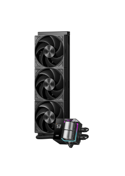 Система охлаждения/ Water Cooling System PCCooler DS360 Pro Digital BK (310W, 360mm, LED temp., Black, Fans: 3x120mm, 66CFM, 34.3dBA, 2200RPM/ Pump height 85mm, 15dBA, 2600RPM, Rad thickness 27mm/ S: 1851, 1700, 1200, 115X, 20XX, AM5, AM4)