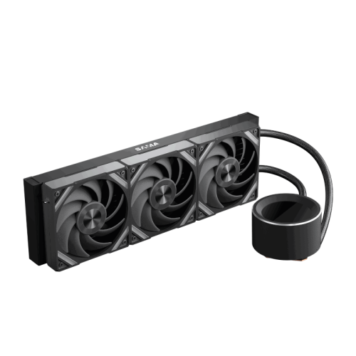 Водяное охлаждение для процессора/ Water Cooling System SAMA Q60 Black (360mm, LED temp., Black, ARGB/ Fans: 3x120mm, 86CFM, 30dBA, 2600RPM/ Pump height 64mm, 30dBA, 2800RPM, Rad thickness 27mm/ S: 1851, 1700, 1200, 20XX, 115X, AM5, AM4)