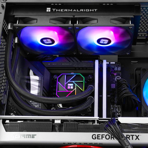 Система жидкостного охлаждения/ Система жидкостного охлаждения Thermalright Aqua Elite Black 240 ARGB V3, 2 вентилятора 120x120 мм, 1500 об/мин, 25.6 дБ, 66.17 CFM, 4-pin PWM + 3-pin 5V ARGB (Addressable RGB), black Система жидкостного охлаждения/ Система жидкостного охлаждения Thermalright Aqua Elite Black 240 ARGB V3, 2 вентилятора 120x120 мм, 1500 об/мин, 25.6 дБ, 66.17 CFM, 4-pin PWM + 3-pin 5V ARGB (Addressable RGB), black