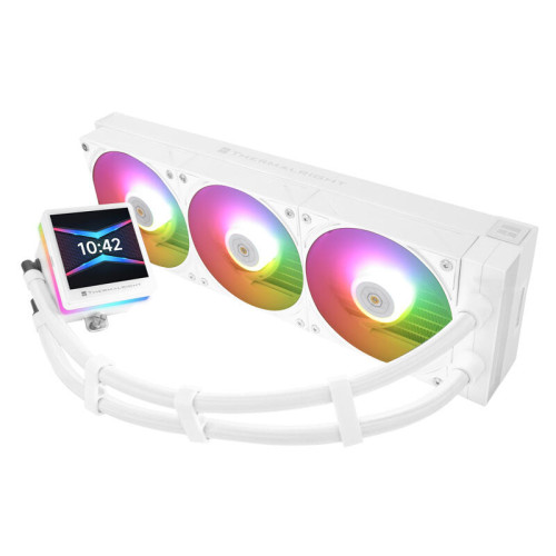Водяное охлаждение для процессора/ Water Cooling System Thermalright Grand Vision 360 (360mm, LED, White, ARGB/ Fans: 3x120mm, 80.45CFM, 29.4dBA, 2150RPM/ Pump height 72.5mm, 6400RPM, Rad thickness 27mm/ S: 1700, 1200, 1851, 115X, 2011, 2066, AM5, AM4)