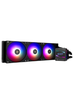 Водяное охлаждение для процессора/ Water Cooling System Thermalright Grand Vision 360 (360mm, LED, Black, ARGB/ Fans: 3x120mm, 80.45CFM, 29.4dBA, 2150RPM/ Pump height 72.5mm, 6400RPM, Rad thickness 27mm/ S: 1700, 1200, 1851, 115X, 2011, 2066, AM5, AM4)