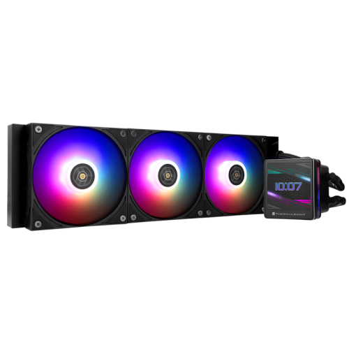 Водяное охлаждение для процессора/ Water Cooling System Thermalright Grand Vision 360 (360mm, LED, Black, ARGB/ Fans: 3x120mm, 80.45CFM, 29.4dBA, 2150RPM/ Pump height 72.5mm, 6400RPM, Rad thickness 27mm/ S: 1700, 1200, 1851, 115X, 2011, 2066, AM5, AM4)