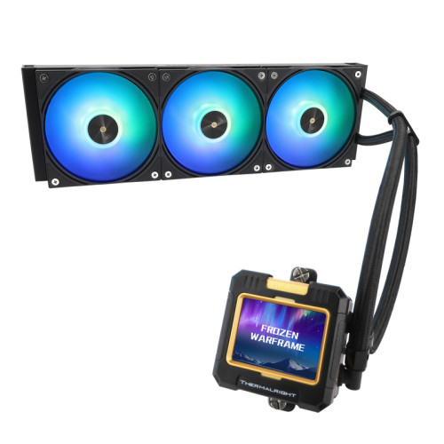 Водяное охлаждение для процессора Water Cooling System Thermalright Frozen Warframe 360 Black Argb (360mm, Black, ARGB/ Fans: 3x120mm, 70.84CFM, 29.8dBA, 2000RPM/ Pump height 60mm, 23dBA, 3000RPM, Rad thickness 27mm/ S: 1200, 1700, 1851, 2011, 2066, 115X,