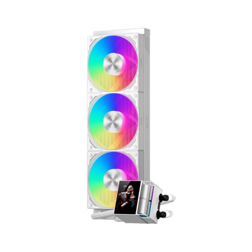 Система охлаждения/ Water Cooling System PCCooler DS360 ARGB Display WH (310W, 360mm, LED, White, ARGB/ Fans: 3x120mm, 90.56CFM, 39.8dBA, 2500RPM/ Pump height 65mm, 15dBA, 2600RPM, Rad thickness 27mm/ S: 1851, 1700, 1200, 115X, AM5, AM4)