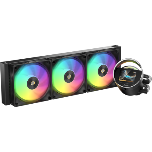 Система жидкостного охлаждения/ Water Cooling System Ocypus Sigma L36 BK ARGB (300W, 360mm, LED, Black, ARGB/ Fans: 3x120mm, 73CFM, 2000RPM/ Pump height 99mm, 27dBA, 3100RPM, Rad thickness 27mm/ S: 1851, 1700, 1200, 115X, AM5, AM4)
