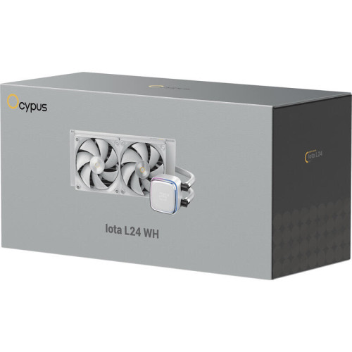 Система жидкостного охлаждения/ Water Cooling System Ocypus Iota L24 WH (280W, 240mm, LED temp, White, ARGB Pump, Fans: 2x120mm, 77CFM, 2000RPM/ Pump height 65mm, 27dBA, 3100RPM, Rad thickness 27mm/ S: 1851, 1700, 1200, 115X, AM5, AM4)