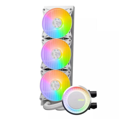 Жидкостная система охлаждения MSI MAG CORELIQUID E360 WHITE 3x ARGB Fan, ARGB Block, Color Box, Pallet packing