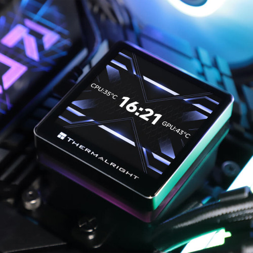 Водяное охлаждение для процессора/ Water Cooling System Thermalright Grand Vision 360 (360mm, LED, Black, ARGB/ Fans: 3x120mm, 80.45CFM, 29.4dBA, 2150RPM/ Pump height 72.5mm, 6400RPM, Rad thickness 27mm/ S: 1700, 1200, 1851, 115X, 2011, 2066, AM5, AM4)