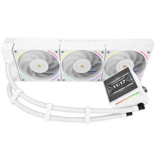 Водяное охлаждение для процессора/ Water Cooling System Thermalright Hyper Vision 360 (360mm, LED, White, ARGB/ Fans: 3x120mm, 69CFM, 27dBA, 2150RPM/ Pump height 68mm, 6400RPM, Rad thickness 27mm/ S: 1700, 1200, 1851, 115X, 2011, 2066, AM5, AM4) Водяное охлаждение для процессора/ Water Cooling System Thermalright Hyper Vision 360 (360mm, LED, White, ARGB/ Fans: 3x120mm, 69CFM, 27dBA, 2150RPM/ Pump height 68mm, 6400RPM, Rad thickness 27mm/ S: 1700, 1200, 1851, 115X, 2011, 2066, AM5, AM4)