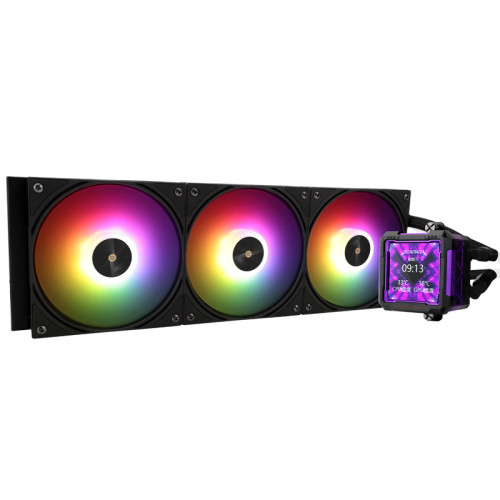 Водяное охлаждение для процессора/ Thermalright Frozen Warframe Pro 360 Black Argb (360mm, Black, ARGB/ Fans: 3x120mm, 70.84CFM, 29.8dBA, 2000RPM/ Pump height 60mm, 23dBA, 3000RPM, Rad thickness 27mm/ S: 1200, 1700, 1851, 2011, 2066, 115X, AM4, AM5)