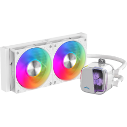 Водяное охлаждение для процессора/ Water Cooling System SAMA L70 240WH (290W, 240mm, White, ARGB/ Fans: 2x120mm, 72.3CFM, 28dBA, 2200RPM/ Pump height 66mm, 3000RPM, Rad thickness 27mm/ S: 1851, 1700, 1200, 115X, AM5, AM4)