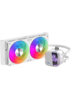 Водяное охлаждение для процессора/ Water Cooling System SAMA L70 240WH (290W, 240mm, White, ARGB/ Fans: 2x120mm, 72.3CFM, 28dBA, 2200RPM/ Pump height 66mm, 3000RPM, Rad thickness 27mm/ S: 1851, 1700, 1200, 115X, AM5, AM4)