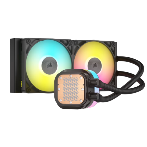 Система жидкостного охлаждения/ Water Cooling System Corsair iCUE LINK TITAN 240 RX RGB (240mm, Black, RGB/ Fans: 2x120mm, 73.5CFM, 36dBA, 2100RPM/ S: 1851, 1700, AM5, AM4)