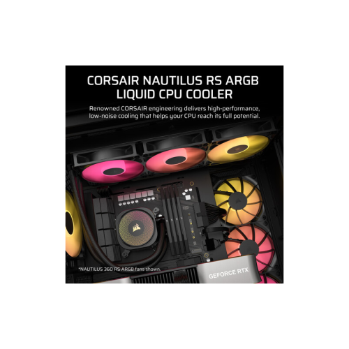 Система жидкостного охлаждения/ Water Cooling System Corsair NAUTILUS 240 ARGB (240mm, Black, ARGB/ Fans: 2x120mm, 74.37CFM, 34dBA, 2100RPM/ S: 1851, 1700, AM5, AM4)
