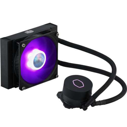 Система охлаждения/ Cooler Master MasterLiquid ML120L V2 RGB (180W, 120mm, RGB, fans: 1x120mm/62CFM/27dBa/1800rpm, 1700/1200/115X/2066/2011-V3/2011/AM5/AM4/AM3/AM3+/AM2/AM2+/FM2/FM2+/FM1)