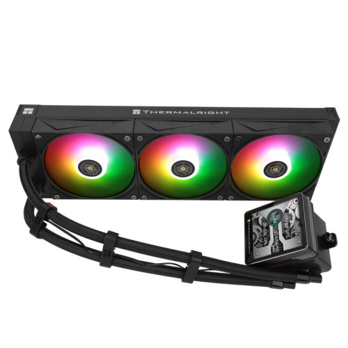 Водяное охлаждение для процессора/ Water Cooling System Thermalright Grand Vision 360 (360mm, LED, Black, ARGB/ Fans: 3x120mm, 80.45CFM, 29.4dBA, 2150RPM/ Pump height 72.5mm, 6400RPM, Rad thickness 27mm/ S: 1700, 1200, 1851, 115X, 2011, 2066, AM5, AM4)