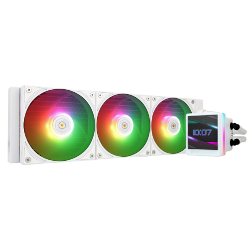 Водяное охлаждение для процессора/ Water Cooling System Thermalright Grand Vision 360 (360mm, LED, White, ARGB/ Fans: 3x120mm, 80.45CFM, 29.4dBA, 2150RPM/ Pump height 72.5mm, 6400RPM, Rad thickness 27mm/ S: 1700, 1200, 1851, 115X, 2011, 2066, AM5, AM4)